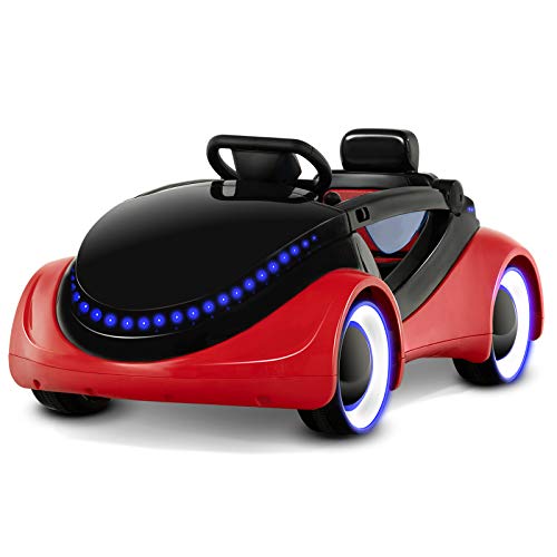 Uenjoy Electric Kids Ride On Cars 6V Battery Motorized Vehicles with Remote Control, LED Lights, Music, Story Playing, Safety Lock, Red