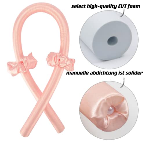 Foto von LEBEXY Lockenwickler, Wave Formers über Nacht ,DIY Haare Locken Ohne Hitze Frisurenset, für langes mittleres Haar, Rosa