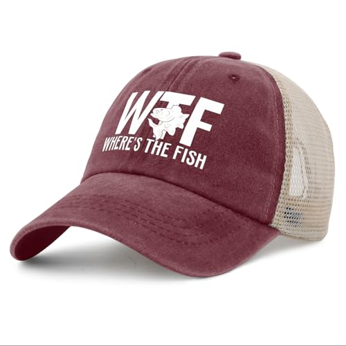 Image of WTF Where's The Fish Hat for Women Dad Hats with Design Caps