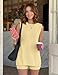NENONA Womens 2025 Knitted Lounge Sets Sleeveless Tunic Top Matching Shorts Beach Vacation Set,Yellow,S