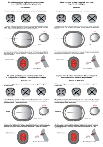 Altabebe AL1108 Luxus LED Baby Spiegel, Schwarz