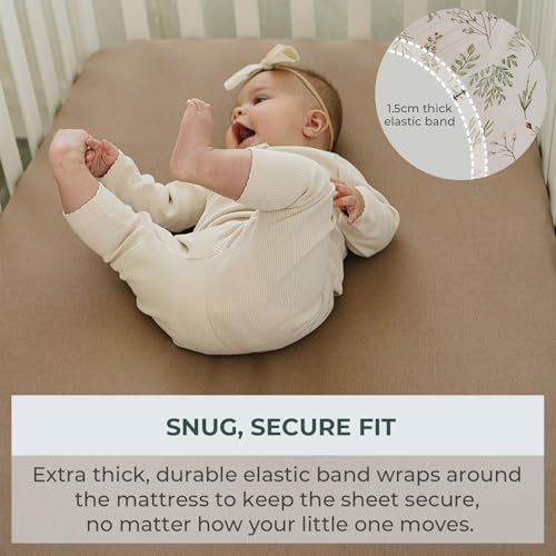 Image of Pobibaby - 2 Pack Crib Sheets Girl, Premium Fitted Baby Crib Sheets for Standard Mattress - Ultra-Soft Jersey Knit, Safe and Snug, Stylish Floral Design (Meadow)