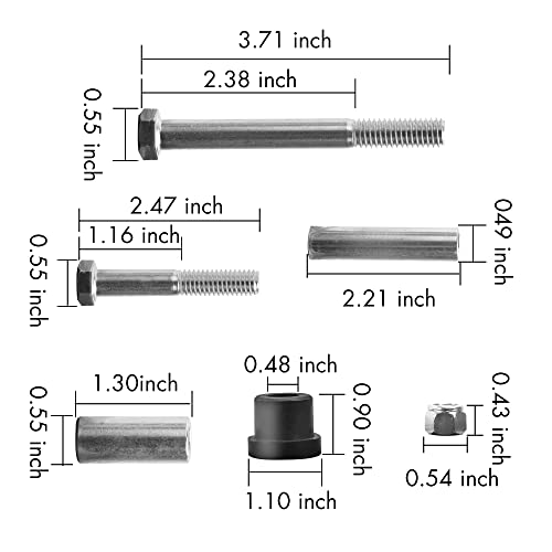 10L0L Golf Cart Front Upper A Arm Suspension Bushings & Sleeves & Screws Kit For Club Car Ds Gas & Electric 1992 Up, Oem# 1016346, 1016349, 1016350, 1016387 #TOP5
