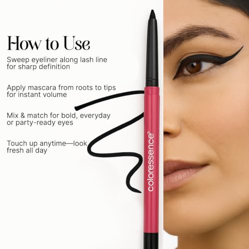 Image of Coloressence Time to Prime Kajal Pencil, Intense Black, 0.25gm | Matte Finish | Smudgeproof | Waterproof | Long Lasting | Infused with Almond Oil