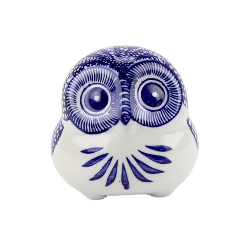 Estatua de Búho para Decoración de Hogar Azul