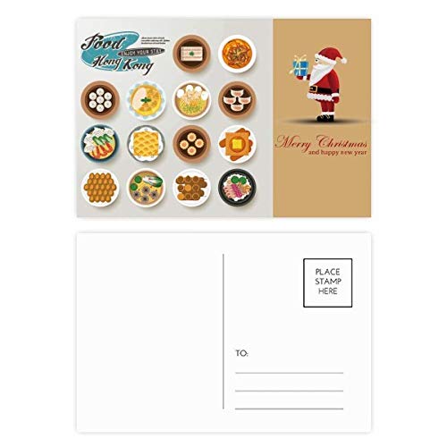 Cartes postales Hong Kong Foodie China Santa Claus : remerciement et vœux créatifs