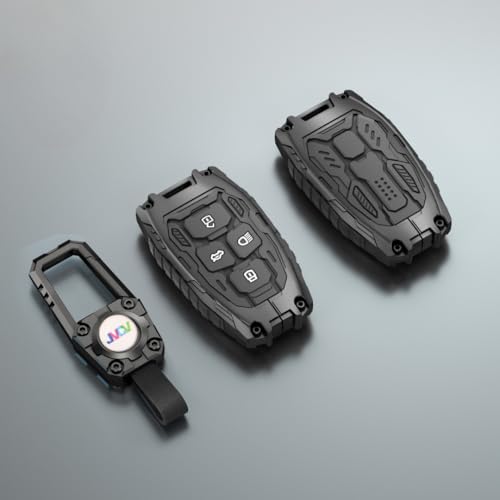 Image of JVCV Rugged Armor Metal Key Cover Compatible with Tata Nexon Harrier Tiago EV Altroz Tigor Safari Nexon EV Punch Punch EV | Shockproof Scratch-Resistant 360 Protection | Premium Car Key Case