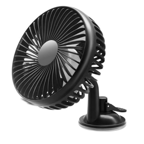 Koolenry Ventilador de Coche, Ventilador Eléctrico de 12 V-24 V, con Interfaz USB y 3 Velocidades Ajustables.