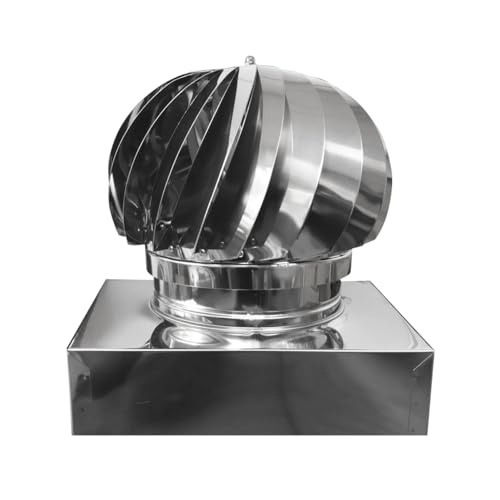 PIKAPPA 1313I Windabzug aus Edelstahl mit rechteckiger Basis, 320 x 420 mm, für Rohre und Schornsteine