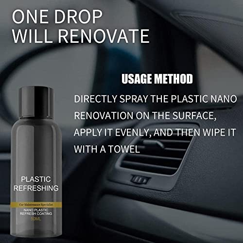 Shaperme Car Maintenance Specialist Nano Plastic Refresh Coating Agent With Cleaning Kit Refurbish Restorer Sponge M4B4 Products Cleaner #TOP2