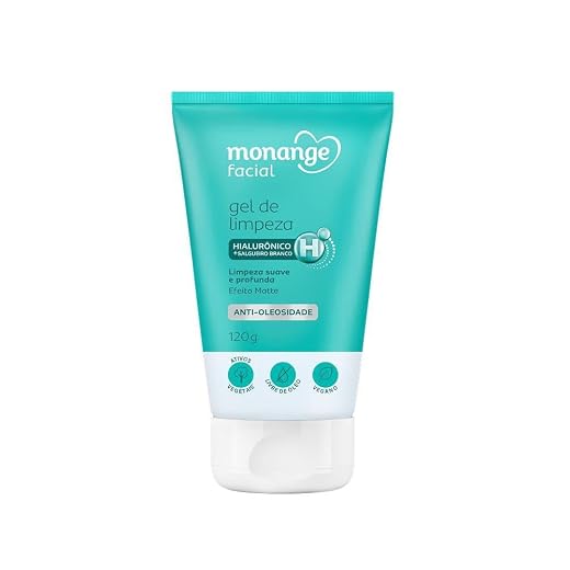 Monange Gel de Limpeza Facial Anti-oleosidade com Ácido Hialurônico e Salgueiro Branco 120g