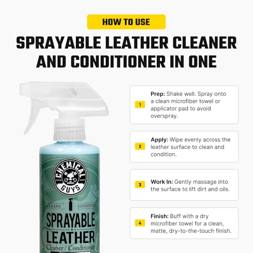 Chemical Guys Sprayable Leather Cleaner and Conditioner in One - Cleans, Conditions, and Protects Leather, Vinyl, Faux & More, Safe for Cars, Furniture & Apparel - 16 oz by Chemical Guys - Image 5