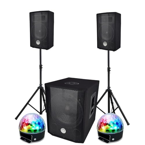 Pack sonorisation BMS 1208, USB Bluetooth Caisson bi-amplifié 600W, 30cm, 2 BALL6 Animation mariage, Soirée, Salle des fêtes