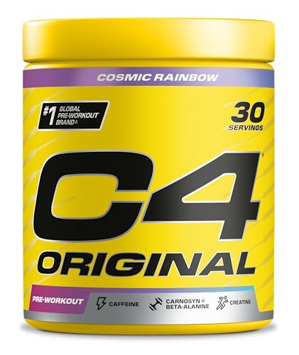 C4 Original Pre Workout Pulver, Kosmischer Regenbogen, 30 Portionen | Zuckerfreies Pre Workout Energie-Getränkepulver mit 150mg Koffein, 1500mg Creatin Monohydrat, 1600mg Beta Alanin