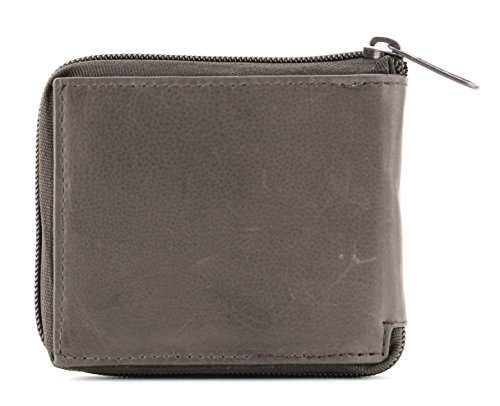 Bacci Bifold Wallet for Men - Top grain cowhide Leather Wallet with 1 ID window 4 card slots & 1 zip pocket, zip around wallet - Timeless design slim Billfold Men's Wallet (Brown)3