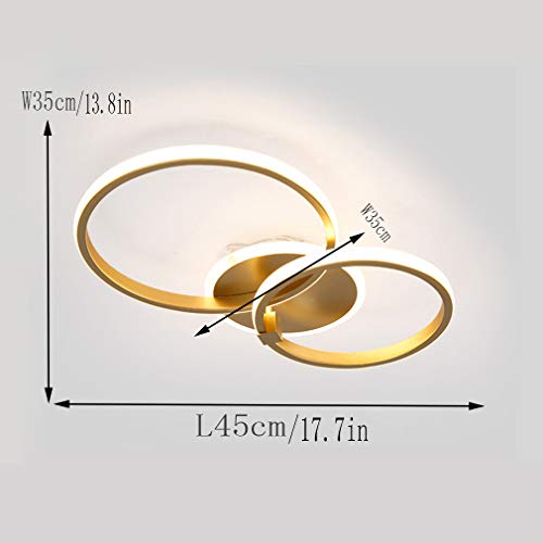 Plafonnier LED moderne doré dimmable rond avec télécommande pour grand salon - 8