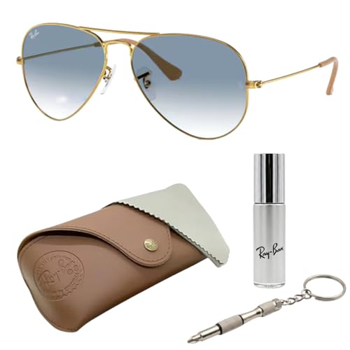 Image of Ray-Ban RB3025 AVIATOR GRADIENT Pilot Shaped Sunglasses for Men & Women with Official RAYBAN Eyewear Kit