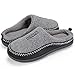 HomeTop Men's Indoor/Outdoor Wool Cross Decor Slip On Memory Foam Clog House Slippers (US Men's 9-10, Gray)