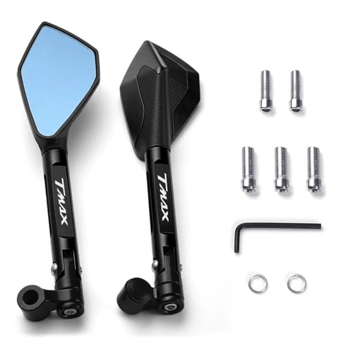 Espejos de aluminio CNC azul antirreflejo para Yamaha TMAX 530 y 560