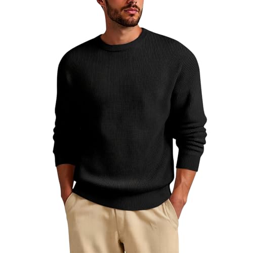 Mens Sweaters Crewneck Knit Sweaters 2025 Fall Winter Knitted Pullovers Jumper Tops Long Sleeve Cozy Basic Solid Tops
