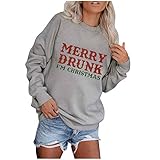 ★★Design: Dieser Pullover mit Rundhalses, langärmeliges Süßer Blumen- und Tiere Druck Design, geeignet für Freizeitkleidung im Herbst und Winter, süß und veraltet nicht. Weihnachten Bedrucktes Bluse sieht sehr festlich aus.
