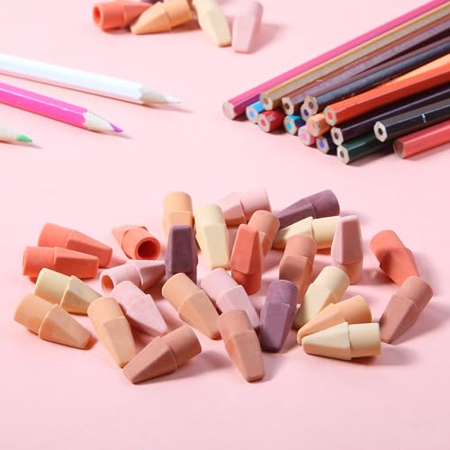 Image of Mr. Pen- Pencil Top Erasers, 120 Pack, 6 Different Sunset Orange Colors, Latex-Free & No Smudge Pencil Eraser Tops