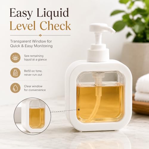Image of Soap Dispenser for Wash Basin - Handwash Dispenser Bottle for Bathroom Sink - Liquid Soap Hand Wash Pump Bottle Plastic Container for Home, Bathroom(White,Pack of 2)