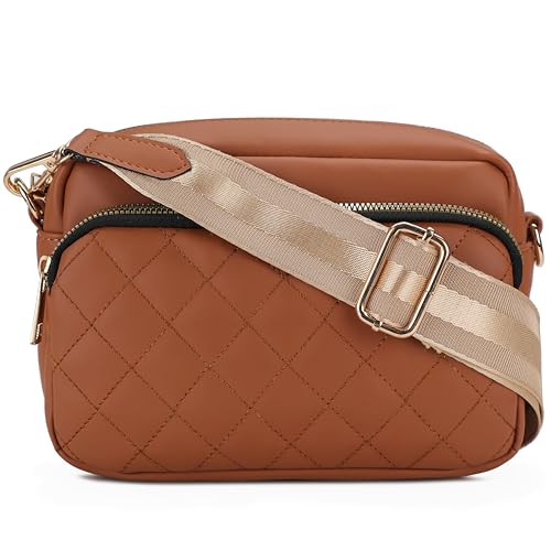 Image of K London Women's Cross Body Sling Bag with Pouch faux Leather Sling Bag for Women - Girls Travel Crossbody Bags with Adjustable Strap - Ladies Shoulder Purse Stylish Handbag