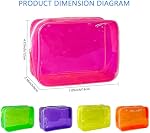 TotePrint 5 PCS Portable Waterproof Solid Makeup Bag Set for Travel, Clear Makeup Bag with Zipper for Purse Brush Bag Pen Pouch, pink+yellow+green+purple+Orange, 7.09x2.4x4.72inches
