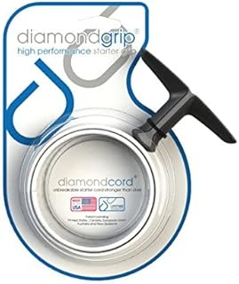 Diamondgrip Unbreakable, Small with 2.8mm x 1m cord - Petrol Engine Pull Starter Cord, Recoil Starter Replacement Cord Kit with Silver and Black starter handle