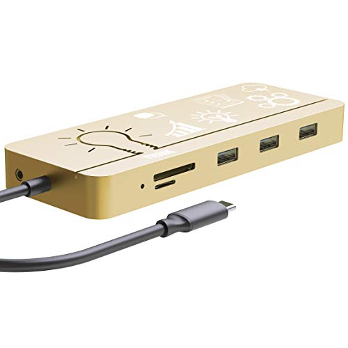 Super Sale 🛒 Guanda Laptop Docking Station, USB C PD Charging Hub, 13-in-1 Adapter with Ethernet, HDMI, DP, VGA, 4 Port-USB 3.0, Micro/SD/TF Memory Card Readers for MacBook Pro - GD12 Light Champagne Gold Best Deal Cheap 🛒 Guanda Laptop Docking Station, USB C PD Charging Hub, 13-in-1 Adapter with Ethernet, HDMI, DP, VGA, 4 Port-USB 3.0, Micro/SD/TF Memory Card Readers for MacBook Pro - GD12 Light Champagne Gold