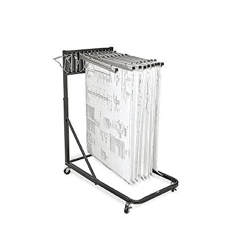 Adir Corp. Mobile Blueprint Storage - Vertical Poster Display Rack And Plans Holder - File Organizer Stand Organization And Storage For Home, Office (Black) #TOP18