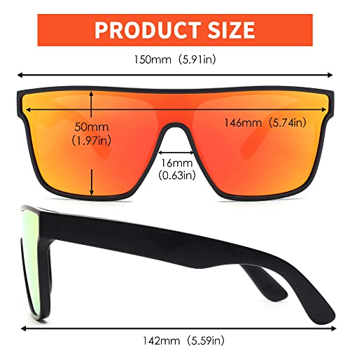 Image of GLINDAR Oversized Square Polarized Sunglasses for Men Women, One Piece Shield Shades UV400 Protection