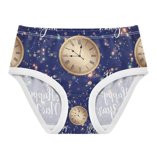 Happy New Year Blue Toddler Girl Underwear, Cotton Girls Underwear, 2T–8 Years