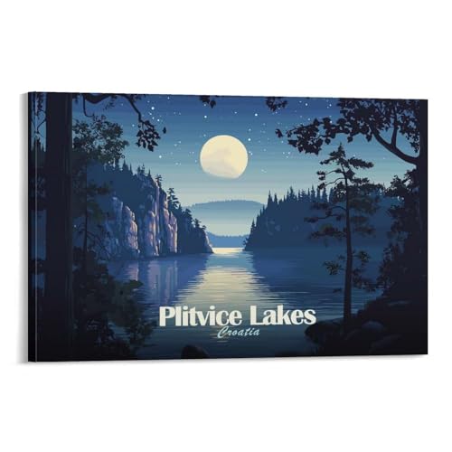 Affiche Toile Plitvice Lakes : sublimez votre salle de bain moderne