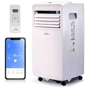 ALLAIR Portable Air Conditioner 3-IN-1 5000 BTU, Dehumidifier, Cooling Fan – WiFi Smart APP, Weekly Timer, Cooling in 10 Minutes,Temperature 17°C – 35°C, Remote Control and Accessories Included