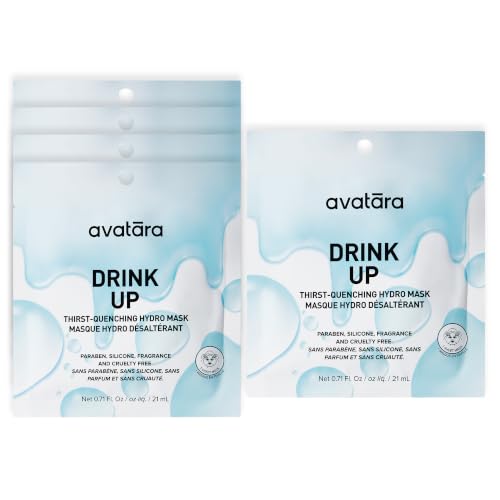 Avatara Drink Up Hydrating Face Masks 5-Pack | Clean K-Beauty Sheet Masks with Hyaluronic Acid...