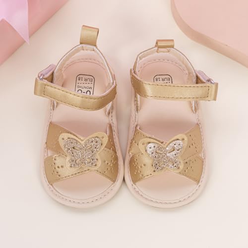 Image of Babelvit Infant Baby Girl Boy Sandals Comfort Premium Summer Outdoor Casual Beach Shoes with Flower Bowknot Anti Slip Rubber Sole Newborn Toddler Prewalker First Walking Shoes
