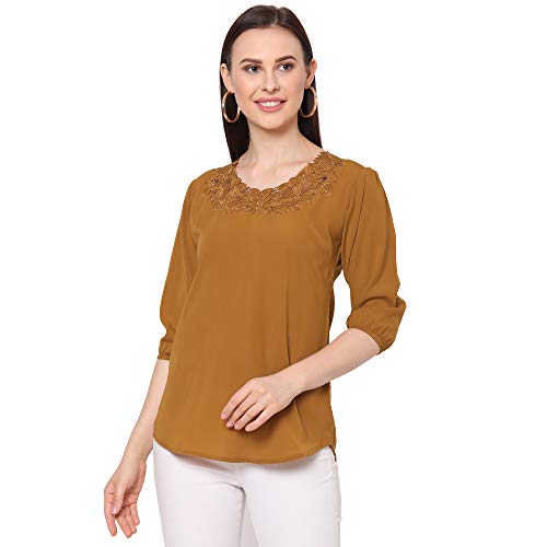 Image of GO-4 IT Women's Top with Cutwork Embroidery in Neck
