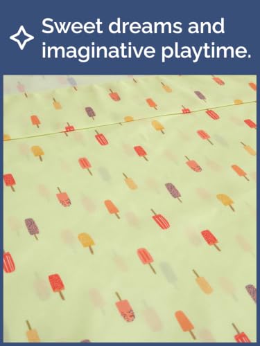 Image of Kids Full Size Popsicle Bed Sheets - 4 Piece Kids Popsicle Sheet Set - Summer Treat Bedding - Ultra-Soft, Cute & Cozy - Breathable & Machine Washable - Sweet Bed Set for Boys, Girls, Teens & Toddlers
