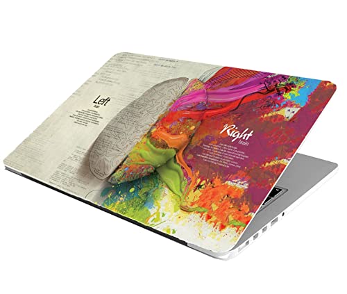 Laptop Skin Stickers HD Quality Sticker for Laptops Upto 15.6" Compatible with Apple/Dell/HP/Lenovo/Acer/Asus/Sony (Dustproof|Waterproof|Scratchproof|Reusable)-Left Right Brain OG