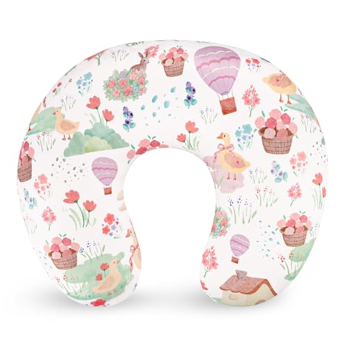 Image of TANOFAR Nursing Pillow Cover, Stretchy Removable Breastfeeding Pillow Cover, Ultra Soft Snug Fits On Newborn Feeding Pillow Case for Baby Girls, Farm