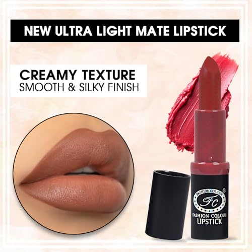 Image of FASHION COLOUR Fabulous Satin Matte | Long Stay Upto 6 Hrs | Waterproof | Smudge Proof and Lipstick for Women | Single Swipe Application | Matte Finish | 4g | Nudes