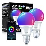 Matter Smart Light Bulbs| 9W 900LM Compatible with Alexa, Matter, Apple Home, Google Home| 2.4GHz WiFi Bluetooth Light Bulb|Music Sync A19 E26 RGBWW Color Changing LED Light Bulb| 2Pack