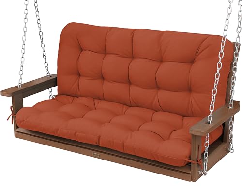 YEFU Porch Swing Cushions, 48 inch Outdoor Swing Cushion, Burnt Orange