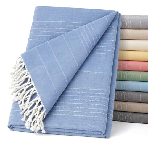 ECOMMERC3 | Foulard Multiusos Tamaño 130x180 cm - Colcha Multiusos Color Azul Cubrecama Decorativas para Sofá, Cama - Jarapa Sofá o Cama Protector Ligero y Elegante