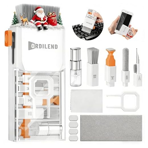 Ordilend Tastatur Reinigungsset, Alles in Einem Handy Reinigungsset, für iPhone Airpods Tastaturreiniger mit Bürste und Spray, Laptop Keyboard Cleaner for Tablet Computer PC Monitor Kamera mit Patent
