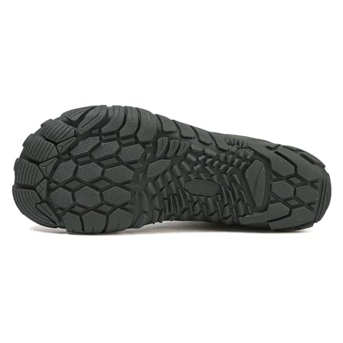 Image of Men's and Women's Barefoot Hiking Boots | Zero Drop Winter Snow Boots with Wide Toe Box | Slip-On Waterproof Ankle Booties | Minimalist Five-Finger Sneakers for Outdoor Hiking and Walking