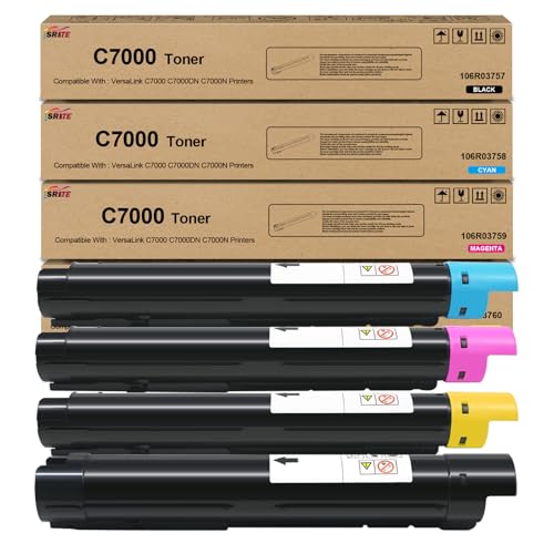 VersaLink C7000 Toner Cartridge Compatible with Xerox 106R03757 106R03758 106R03759 106R03760 Replacement for VersaLink C7000 C7000DN C7000N Printer (4-Pack,Black Cyan Magenta Yellow)