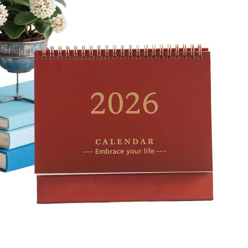Calendario de Escritorio - Calendario Anual de Papel 2026 para Escritorio - Decoración del Hogar para Planificación Diaria Fechas Festivas Estudiantes y Profesores Dormitorio y Salón